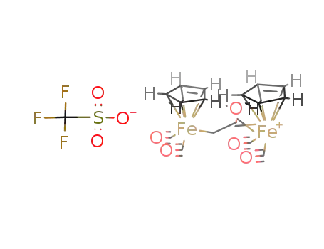 Molecular Structure of 111582-10-6 ({(η5-Cp)iron(carbonyl)2CH2C(OMe)(carbonyl)2iron(η5-Cp)}(TfO))
