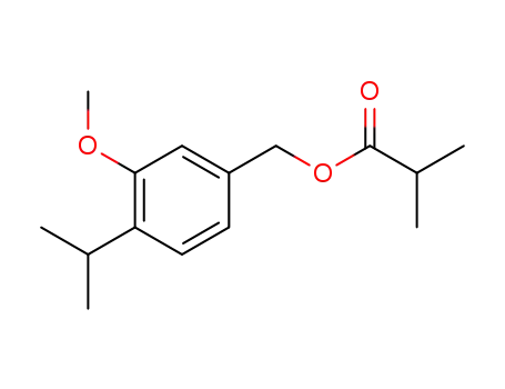 Molecular Structure of 33280-65-8 (Propanoic acid, 2-methyl-, [3-methoxy-4-(1-methylethyl)phenyl]methyl
ester)