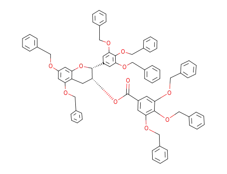 Molecular Structure of 332386-77-3 ((-)-(2R,3R)-cis-5,7-bis(benzyloxy)-2-[3,4,5-tris(benzyloxy)phenyl]chroman-3-yl 3,4,5-tris(benzyloxy)benzoate)