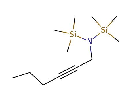 Molecular Structure of 88211-49-8 (Silanamine, N-2-hexynyl-1,1,1-trimethyl-N-(trimethylsilyl)-)