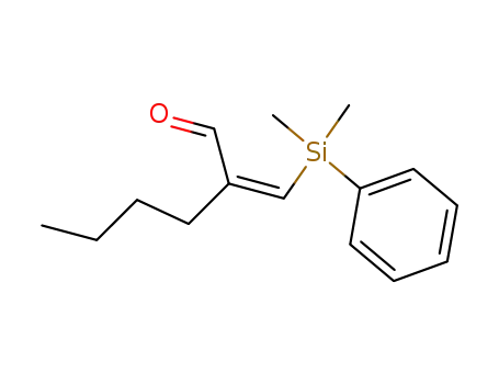 Molecular Structure of 131079-13-5 (Hexanal, 2-[(dimethylphenylsilyl)methylene]-, (2Z)-)