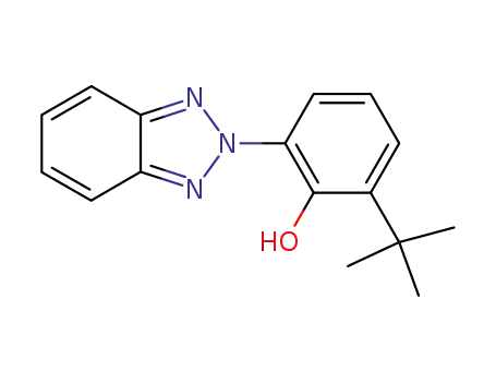 Molecular Structure of 34074-96-9 (2-(2'H-benzotriazol-2'-yl)-6-t-butylphenol)