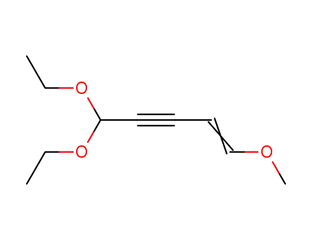 Molecular Structure of 75456-40-5 (5-methoxy-pent-4-en-2-ynal-diethylacetal)