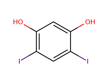 Molecular Structure of 19514-91-1 (1,3-Benzenediol, 4,6-diiodo-)