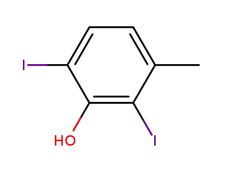 Molecular Structure of 60577-32-4 (Phenol, 2,6-diiodo-3-methyl-)