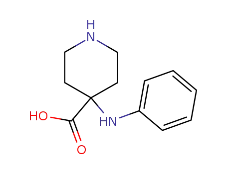 Molecular Structure of 772283-93-9 (4-Piperidinecarboxylic acid, 4-(phenylamino)-)