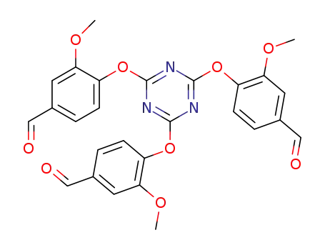 Molecular Structure of 25649-41-6 (4,4',4''-((1,3,5-triazine-2,4,6-triyl)tris(oxy))tris(3-methoxybenzaldehyde))
