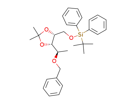 Molecular Structure of 105544-95-4 ([(4R,5S)-5-((R)-1-Benzyloxy-ethyl)-2,2-dimethyl-[1,3]dioxolan-4-ylmethoxy]-tert-butyl-diphenyl-silane)