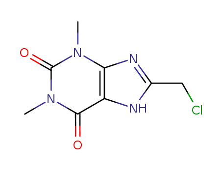 Molecular Structure of 64398-14-7 (8-(chloromethyl)-1,3-dimethyl-3,7-dihydro-1H-purine-2,6-dione)