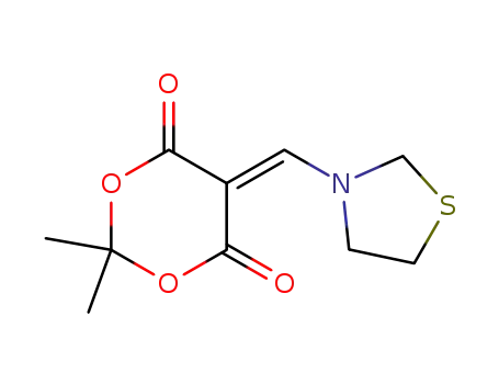 Molecular Structure of 439856-54-9 (2,2-dimethyl-5-(thiazolidin-3-ylmethylene)-1,3-dioxane-4,6-dione)