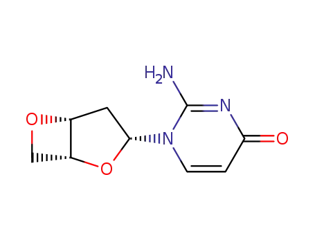 Molecular Structure of 155807-35-5 (1-(3,5-anhydro-2-deoxy-β-D-threo-pentofuranosyl)isocytosine)