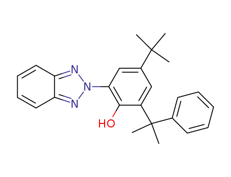 Molecular Structure of 102116-79-0 (2-(2H'-benzotriazol-2'-yl)-4-t-butyl-6-(α,α-dimethylbenzyl)phenol)