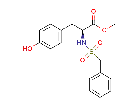 Molecular Structure of 1030617-37-8 (3-(4-hydroxy-phenyl)-2(S)-phenylmethanesulphonylamino-propionic acid)