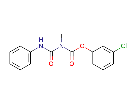 Molecular Structure of 87343-76-8 (Carbamic acid, methyl[(phenylamino)carbonyl]-, 3-chlorophenyl ester)