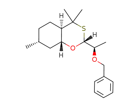 Molecular Structure of 191982-83-9 ((2R,4aR,7R,8aR)-2-((R)-1-Benzyloxy-ethyl)-4,4,7-trimethyl-hexahydro-1-oxa-3-thia-naphthalene)