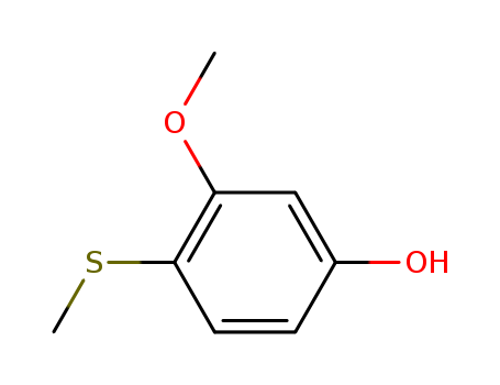 Molecular Structure of 19555-09-0 (Phenol, 3-methoxy-4-(methylthio)-)