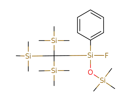 Molecular Structure of 113330-62-4 (Disiloxane, 1-fluoro-3,3,3-trimethyl-1-phenyl-1-[tris(trimethylsilyl)methyl]-)