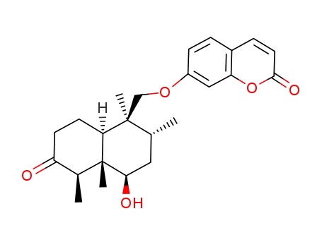 (+)-7-[[(1S,8aα)-Decahydro-4β-hydroxy-1,2α,4aβ,5β-tetramethyl-6-oxonaphthalene-1β-yl]methoxy]-2H-1-benzopyran-2-one