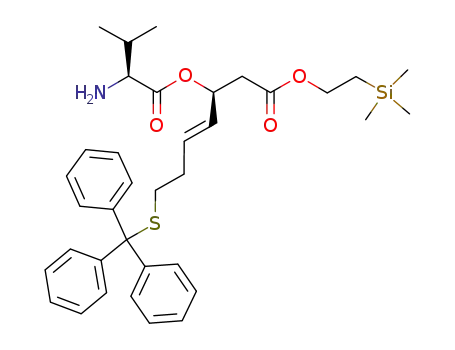 Molecular Structure of 1137735-74-0 ((S,E)-2-(trimethylsilyl)ethyl 3-(((S)-2-amino-3-methylbutanoyl)oxy)-7-(tritylthio)hept-4-enoate)