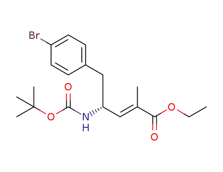 Molecular Structure of 1257266-88-8 (ethyl (2E, 4R)-5-(4-bromophenyl)-4-[(tert-butoxycarbonyl) amino]-2-methylpent-enoate)