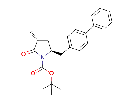 Molecular Structure of 1038924-76-3 ((3R,5S)-5-biphenyl-4-ylmethyl-3-methyl-2-oxo-pyrrolidine-1-carboxylic acid tert-butyl ester)