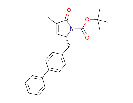 Molecular Structure of 1361408-15-2 ((R)-5-biphenyl-4-ylmethyl-3-methyl-2-oxo-2,5-dihydro-pyrrole-1-carboxylic acid tert-butyl ester)