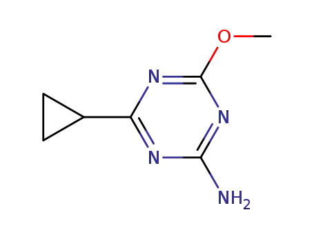 Molecular Structure of 92238-49-8 (4-CYCLOPROPYL-6-METHOXY-1,3,5-TRIAZIN-2-AMINE)