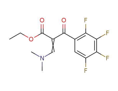 Molecular Structure of 138998-47-7 (ethyl α<(N,N-dimethylamino)methylene>-2,3,4,5-tetrafluoro-β-oxobenzenepropanoate)