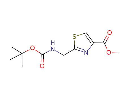 Molecular Structure of 297165-32-3 (methyl 2-(tert-butoxycarbonylaminomethyl)thiazole-4-carboxylate)