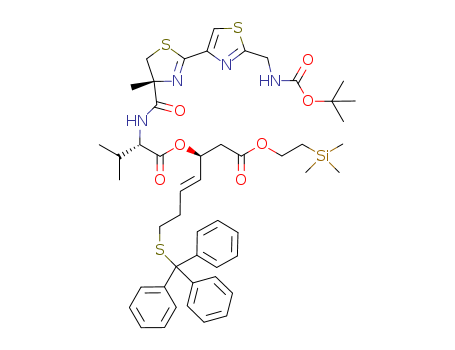 (S,E)-2-(trimethylsilyl)ethyl 3-(((S)-2-((R)-2'-(((tert-butoxycarbonyl)amino)methyl)-4-methyl-4,5-dihydro[2,4'-bithiazole]-4-carboxamido)-3-methylbutanoyl)oxy)-7-(tritylthio)hept-4-enoate