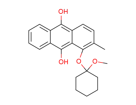 Molecular Structure of 1026189-89-8 (1-(1-Methoxy-cyclohexyloxy)-2-methyl-anthracene-9,10-diol)