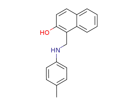Molecular Structure of 6638-23-9 (1-{[(4-methylphenyl)amino]methyl}naphthalen-2-ol)