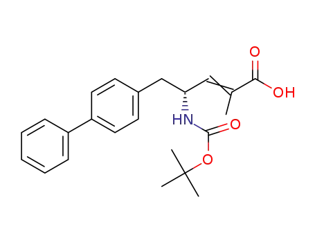 Molecular Structure of 149709-68-2 ((R)-5-(biphenyl-4-yl)-4-tert-butoxycarbonylamino-2-methylpent-2-enoic acid)