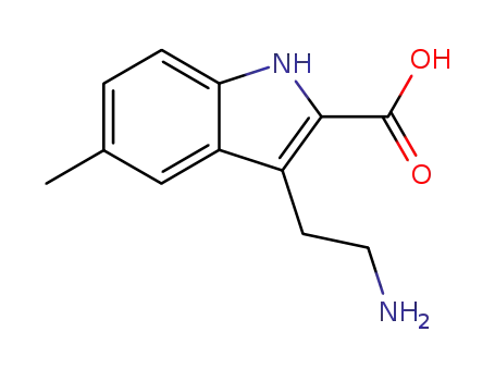 Molecular Structure of 104510-00-1 (3-(2-amino-ethyl)-5-methyl-indole-2-carboxylic acid)