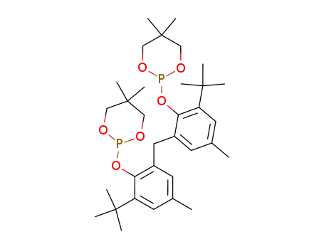 Molecular Structure of 295805-67-3 (bis[3-tert-butyl-5-methyl-2-(5,5-dimethyl-1,3,2-dioxaphosphorinan-2-yloxy)phenyl]methane)