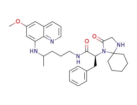 1-{7-[(6-methoxyquinolin-8-yl)amino]-3-aza-1-benzyl-2-oxooctyl}-1,4-diazaspiro[4.5]decan-2-one