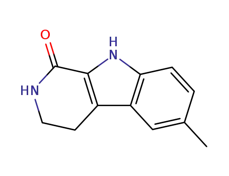 Molecular Structure of 3464-82-2 (1H-Pyrido[3,4-b]indol-1-one, 2,3,4,9-tetrahydro-6-methyl-)