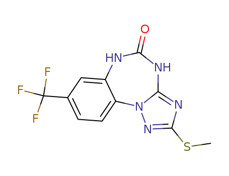 Molecular Structure of 120929-95-5 (4,5-dihydro-2-methylthio-8-trifluoromethyl-1,2,4-triazolo<1,5-a>-1,3,5-benzotriazepin-5(6H)-one)