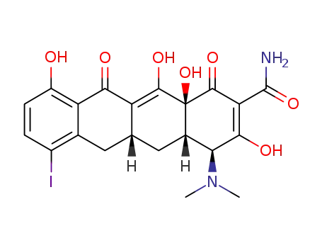 Molecular Structure of 113164-67-3 ([4S-(4α,12aα)]-4-(dimethylamino)-3,10,12,12a-tetrahydroxy-7-iodo-1,11-dioxo-1,4,4a,5,5a,6,11,12a-octahydronaphthacene-2-carboxamide)