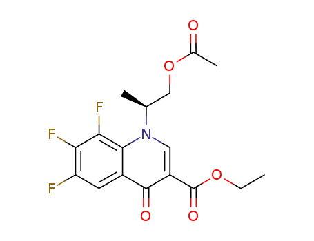 (-)-ethyl 1,4-dihydro-1-[1(S)-(acetoxymethyl)ethyl]-4-oxo-6,7,8-trifluoroquinoline-3-carboxylate
