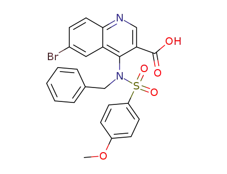 4-[Benzyl-(4-methoxy-benzenesulfonyl)-amino]-6-bromo-quinoline-3-carboxylic Acid