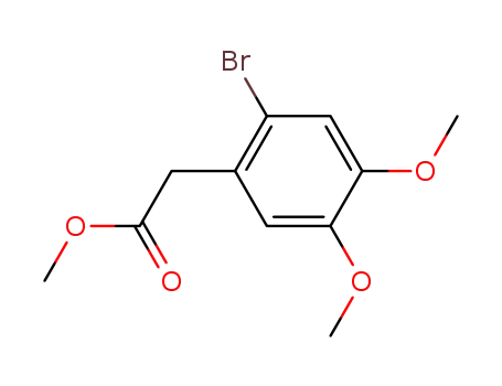 Molecular Structure of 4697-57-8 (methyl 2-(2-bromo-4,5-dimethoxyphenyl)acetate)