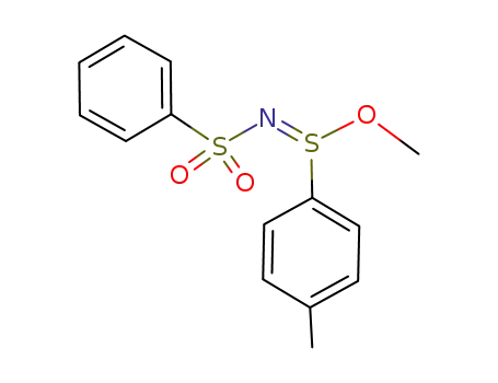 Molecular Structure of 106119-14-6 (Benzenesulfinimidic acid, 4-methyl-N-(phenylsulfonyl)-, methyl ester)