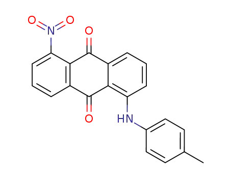 Molecular Structure of 49852-99-5 (9,10-Anthracenedione, 1-[(4-methylphenyl)amino]-5-nitro-)