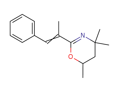 Molecular Structure of 50259-54-6 (4,4,6-trimethyl-2-(1-methyl-2-phenyl-vinyl)-5,6-dihydro-4<i>H</i>-[1,3]oxazine)