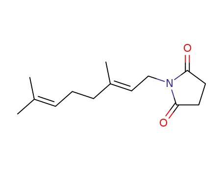 Molecular Structure of 103953-71-5 (1-[(2E)-3,7-dimethylocta-2,6-dien-1-yl]pyrrolidine-2,5-dione)