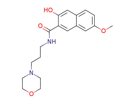 Molecular Structure of 10155-49-4 (3-hydroxy-7-methoxy-N-[3-(morpholino)propyl]naphthalene-2-carboxamide)