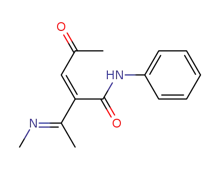 Molecular Structure of 88741-25-7 (2-Pentenamide, 2-[1-(methylimino)ethyl]-4-oxo-N-phenyl-)