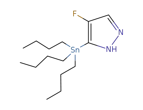 Molecular Structure of 853180-40-2 (4-fluoro-5-(tributylstannyl)-1H-pyrazole)