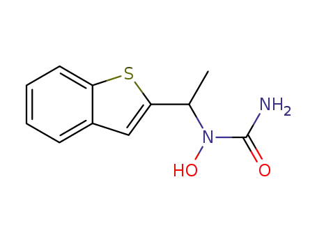 Molecular Structure of 142606-21-1 (Urea, N-[(1R)-1-benzo[b]thien-2-ylethyl]-N-hydroxy-)